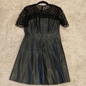 Zara Faux Leather Skater Dress